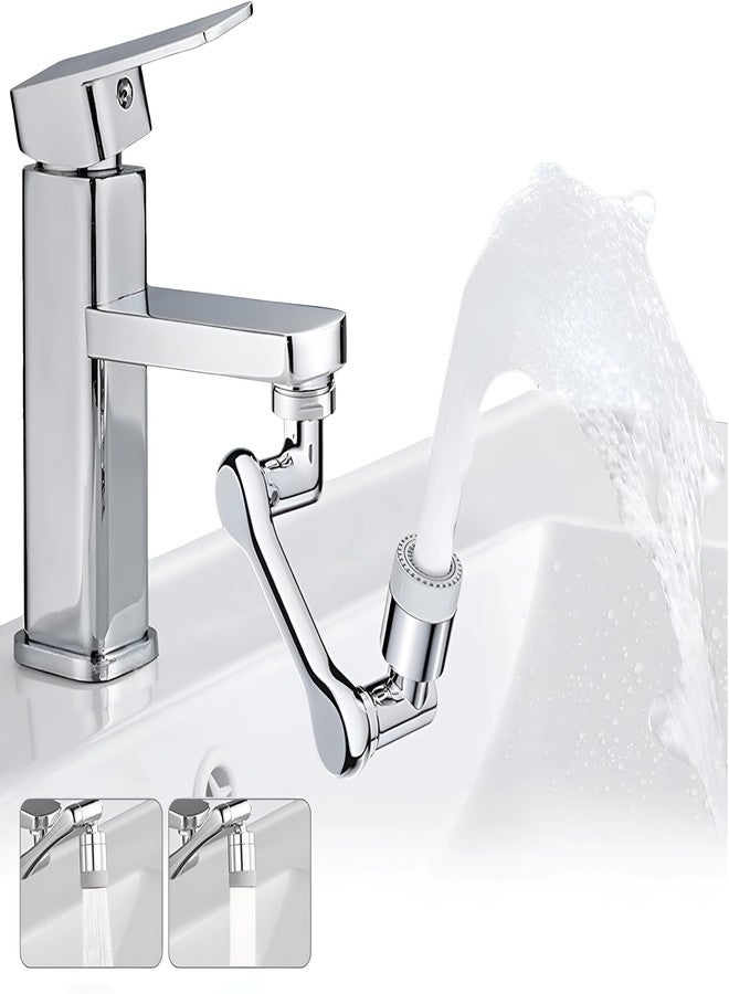 SHREESAMP 2 Gear Faucet Extender Aerator 1080 with Installation Accessories Solid Stainless Steel Dual Function for Kitchen Sink Rotatable Multi Functional Tap Filter for Bathroom (Stainless Steel) - Image 1